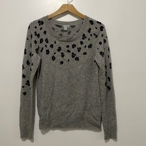 Halogen Leopard Cashmere sweater